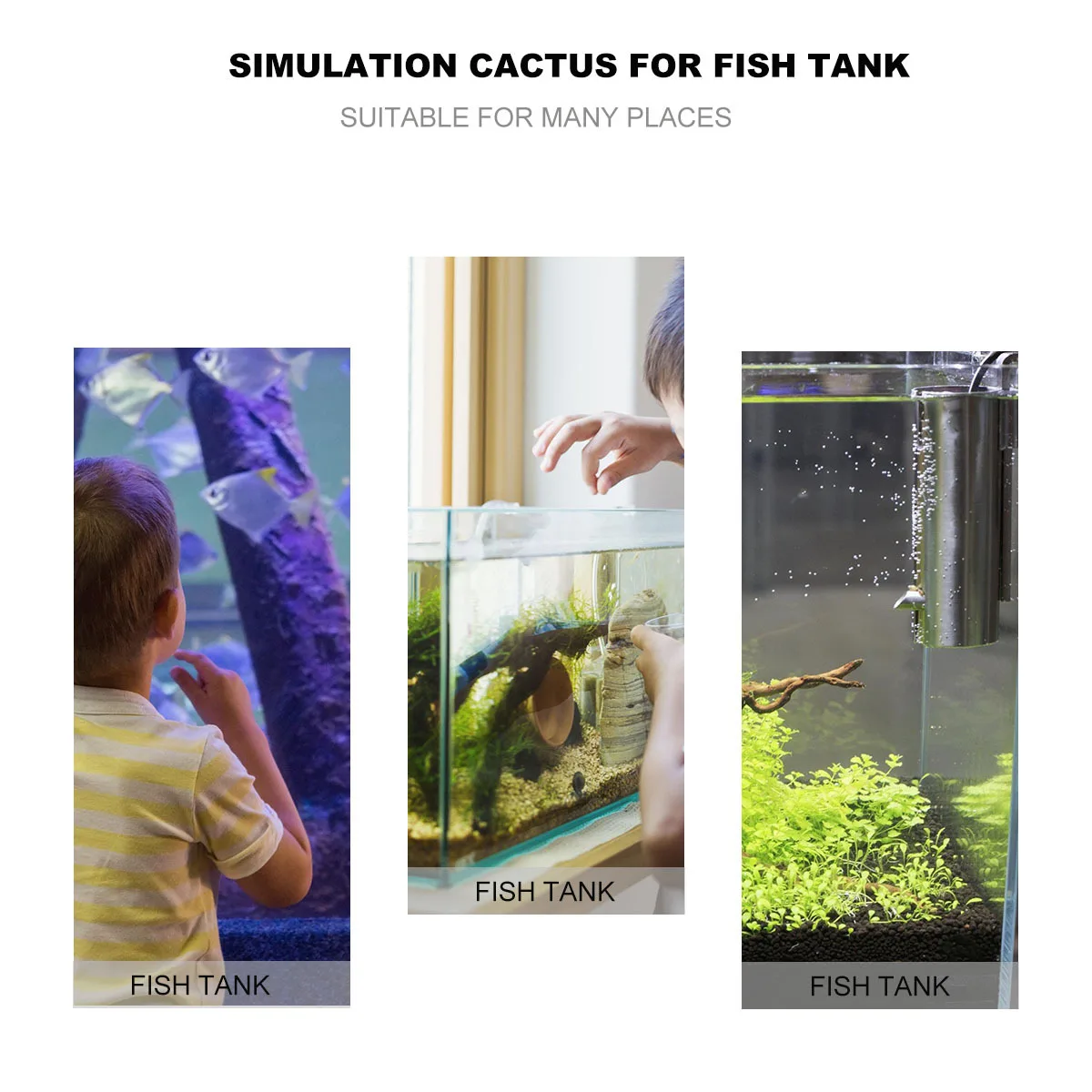 

Artificial Simulation Cactus Plant Bright Green Plastic Aquarium Decoration Underwater Fish Tank Ornament Aquarium Plants