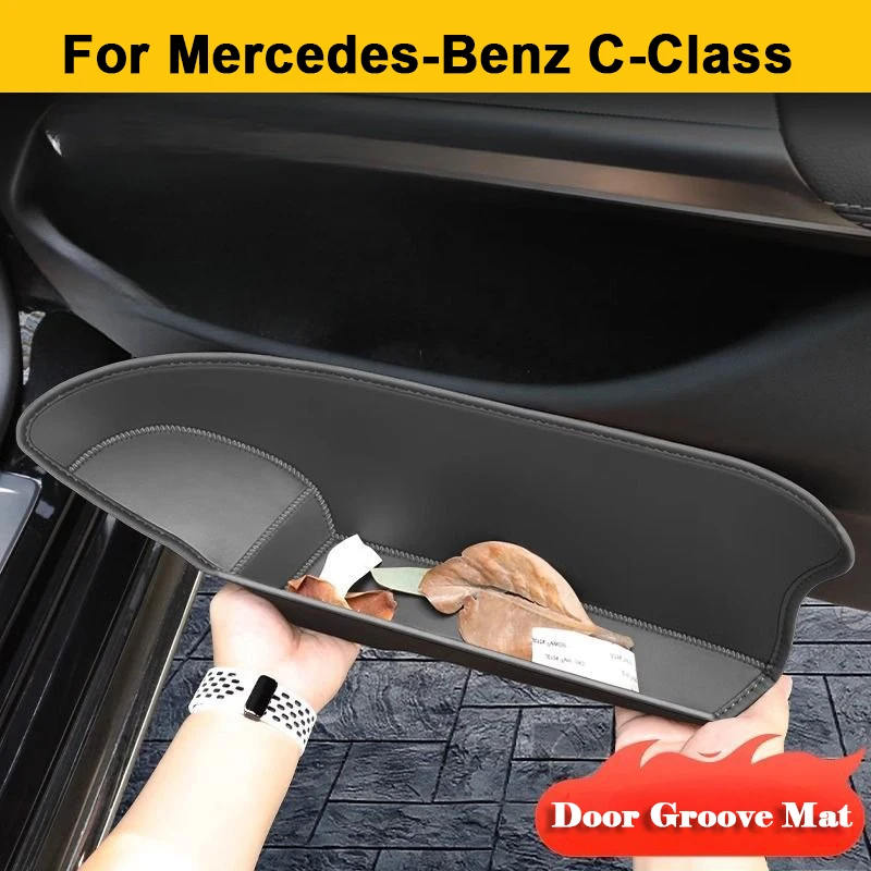 

Для Mercedes-Benz C-Class W206 2022-2025 ящик для хранения боковой двери автомобиля передняя и задняя дверь коврик с пазами антигрязные аксессуары для хранения