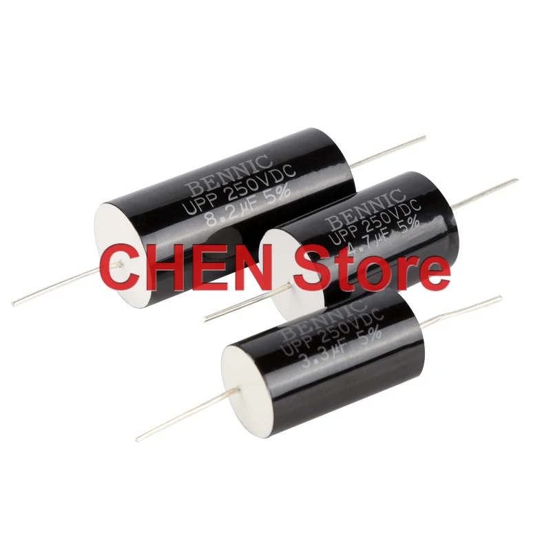 2PCS NEW BENNIC UPP 1.0UF-22UF250V Metallized Polypropylene Capacitor HiFi Frequency Divider Film Capacitor Sterling Silver Wire