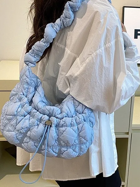 

2025 New Cloud Fold Women's Bag Casual Dumpling Bag Single oulder Crossbody Bag Soft Nylon Material Daily Use Soft Sle