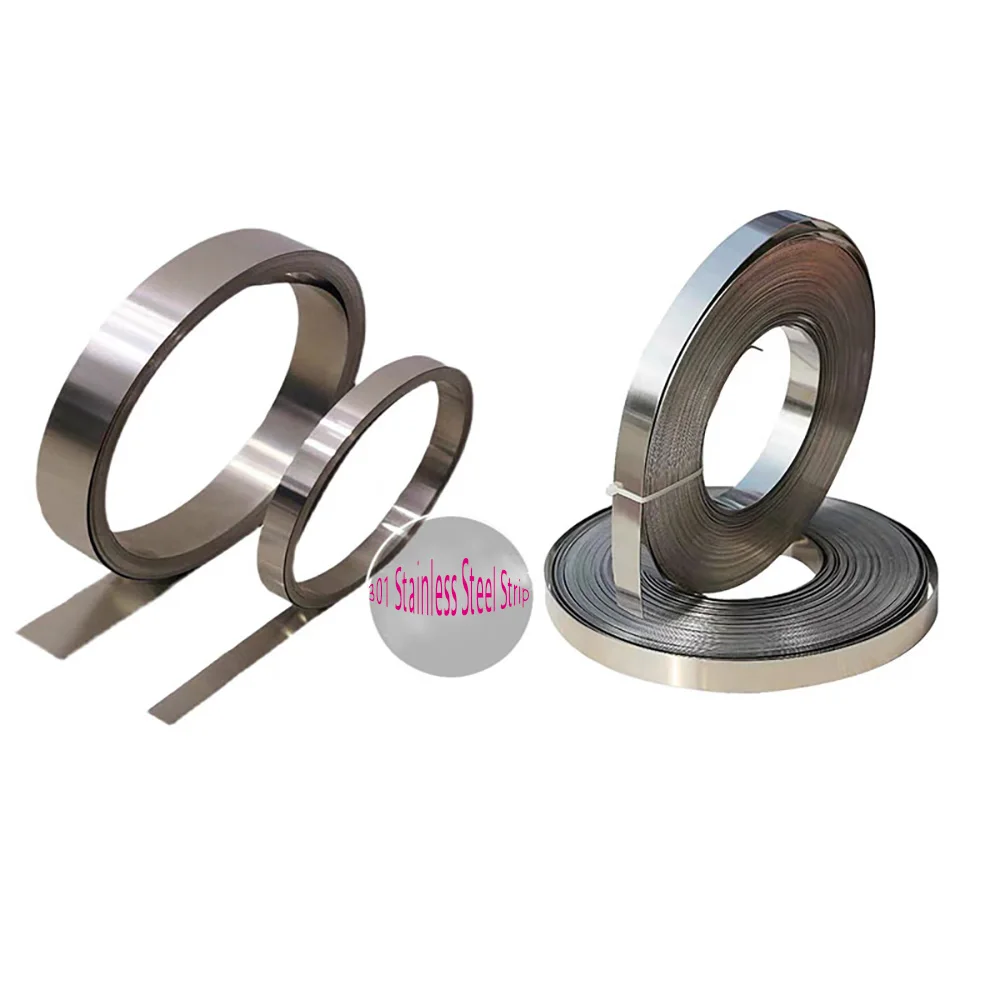 5Meter High Elasticity 301 Stainless Steel Strip Thick 0.1/0.15/0.2/0.25/0.3-1mm Thin Plate Foil Strip Width 5/10/15/20/25/30mm