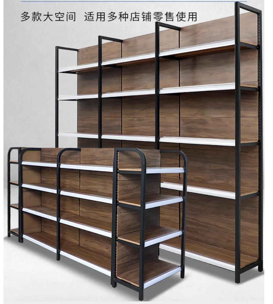 Supermarket shelves convenience store double-sided storage display rack function iron rack