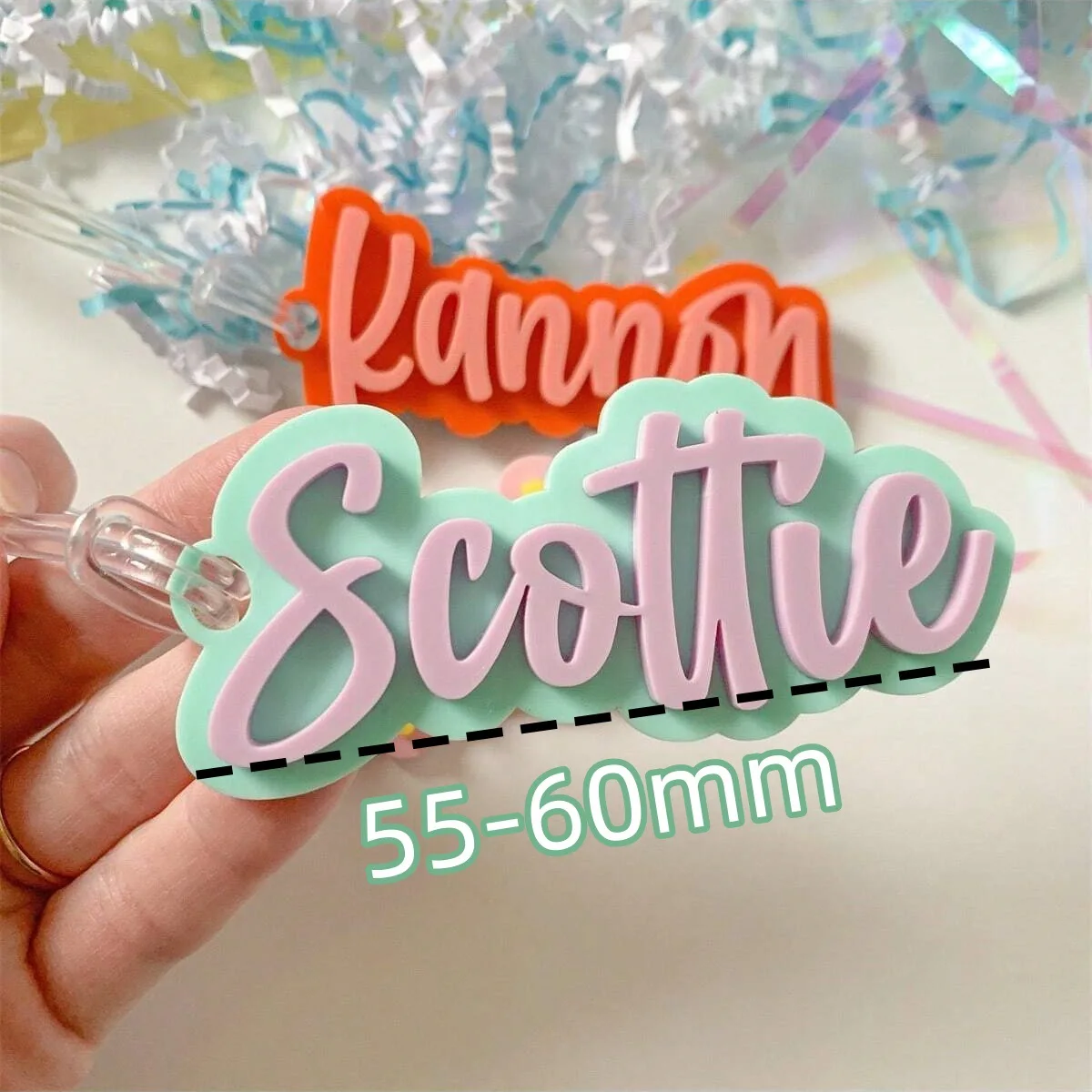 Lateefah Personalized Versatile Bag KeyChains Backpack Name Tag Customized Acrylic Material Pendants Keepsake