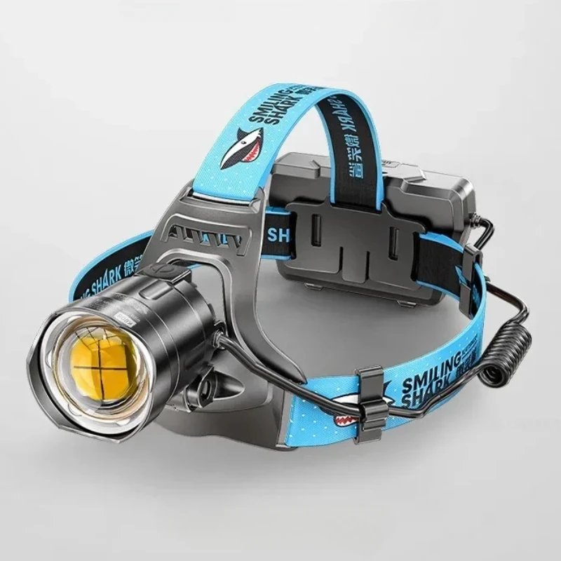 Xiaomi Smiling Shark High Power Strong Light Headlamp Outdoor Aluminum Alloy Camping Waterproof Head Lamp High Lumen Head Torch