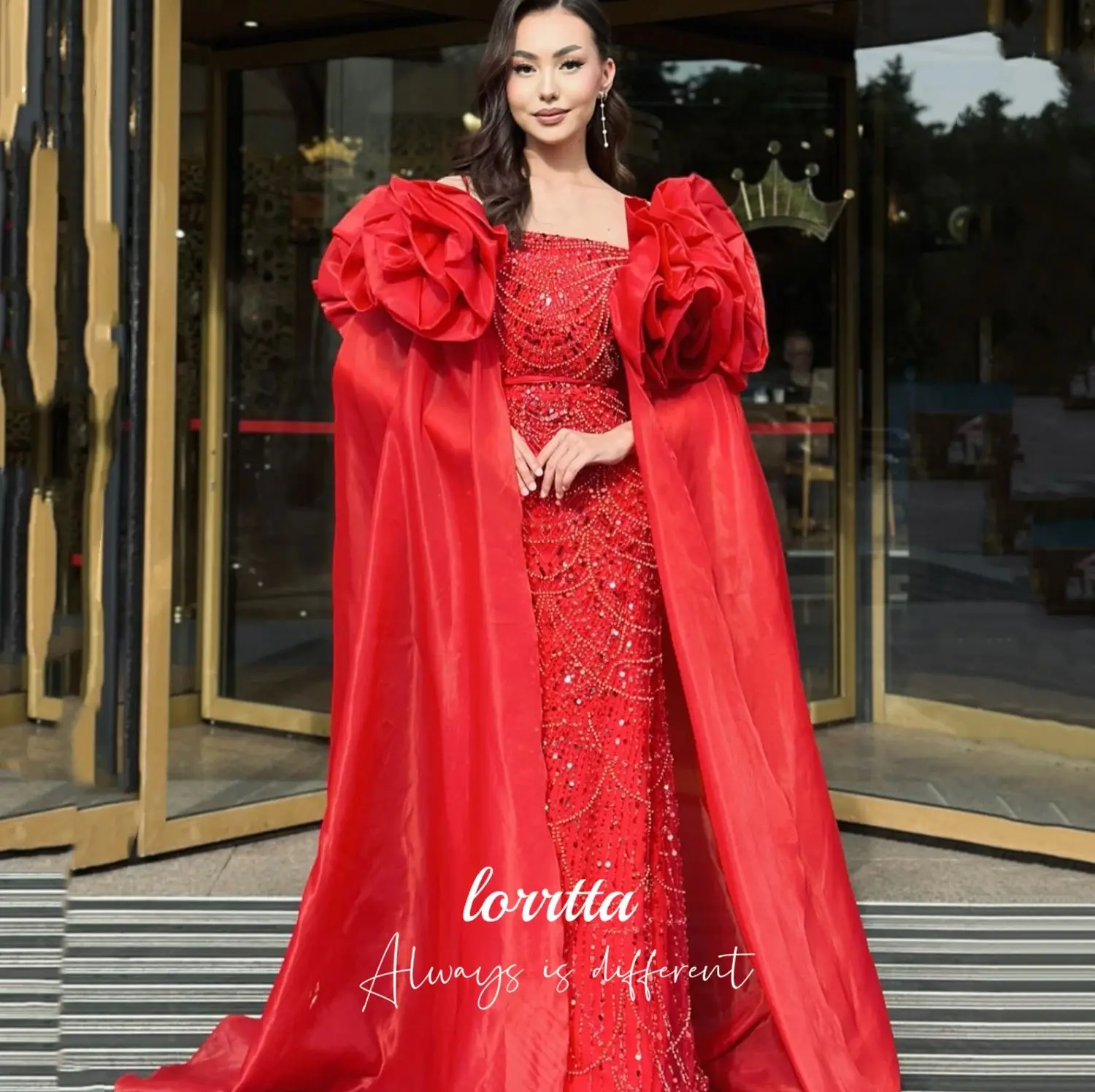 Lorrtta 결혼식 손님 드레스를위한 맞춤형 댄스 파티 드레스 여성 여름 드레스 2025 인어 샤론 해피 이브닝 드레스