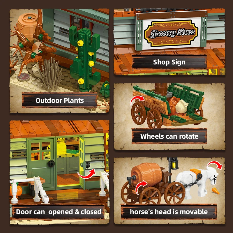 IN VOORRAAD 89144 MOC Street View Westerse Kruidenier Bouwstenen Bricks Model Bouw DIY Speelgoed voor Jongens Kerstcadeau Sets