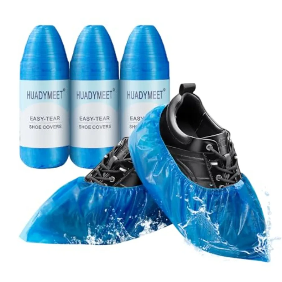 병원, 실험실 및 클린룸 보호용 일회용 미끄럼 방지 실내 신발 커버 2개 포함 방수 내구성 부츠