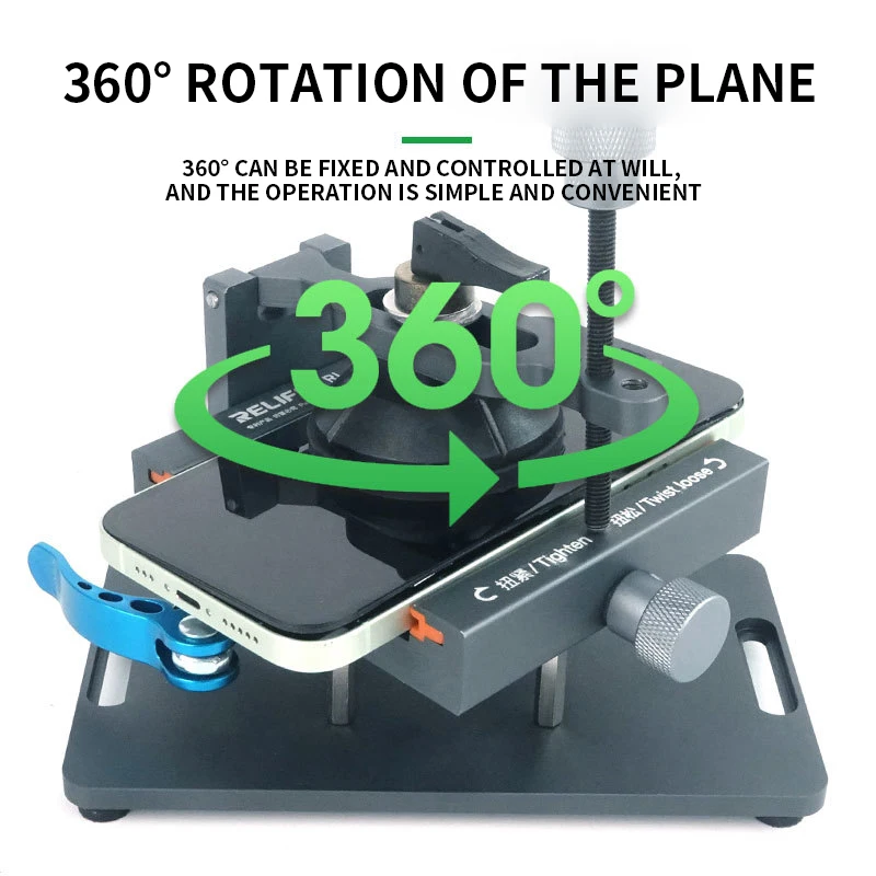 RL-601S Plus Multifunctional Dismantling Screen Rotating Fixture/2 in 1 Disassemble/360 Rotation/FasteningClampAdjustable