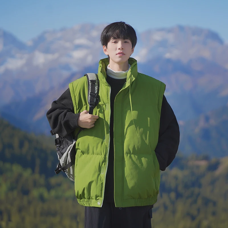 

Men's Outdoor Cycling Sports Thick and Warm Detachable Vest Winter Simple Natural Windproof Breathable Casual Cotton Clothing