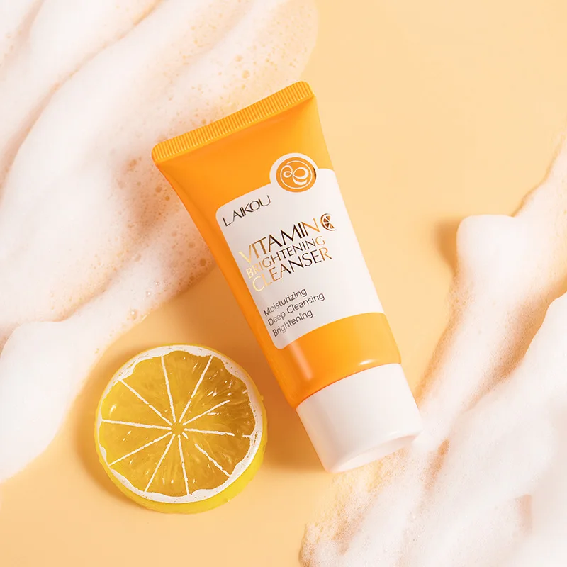 

50g LAIKOU Vitamin C Cleanser Hydrates and deeply cleanses Fine pores Brighten skin tone refining cleanser