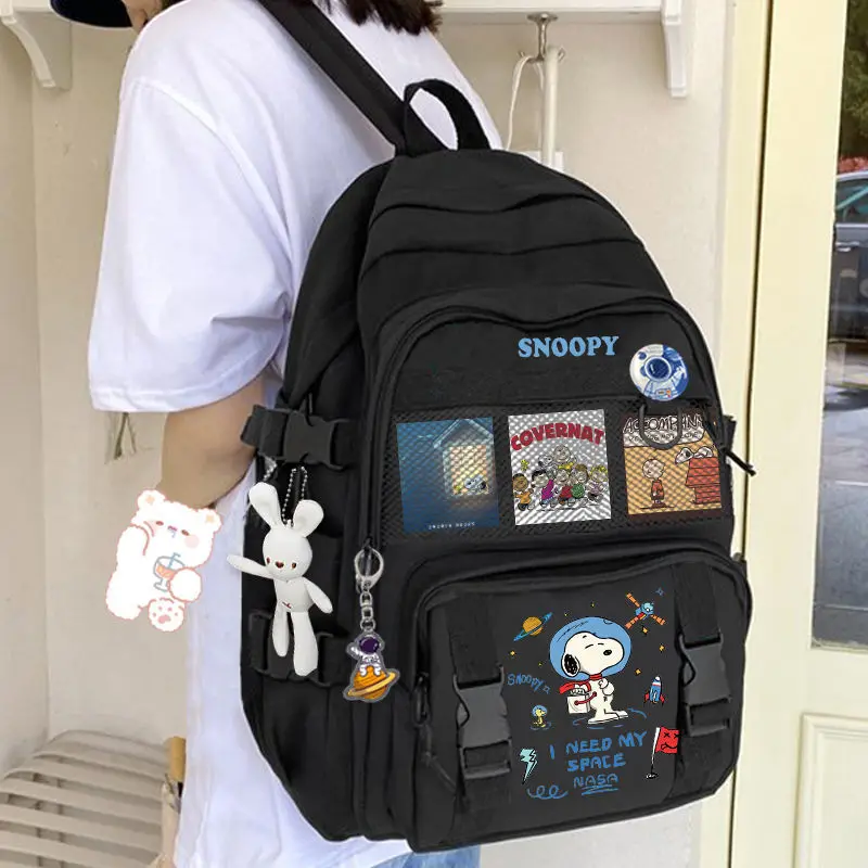 Snoopy animation peripheral cartoon cute student school bag creative personality large capacity backpack travel storage bag