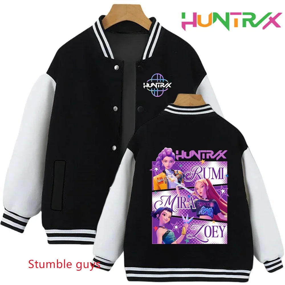 

Autumn Winter Kids Kpop Demon Hunters Hoodie Sweatshirts Jacket Cartoon Trucksuit Baseball Uniform Boys Girls