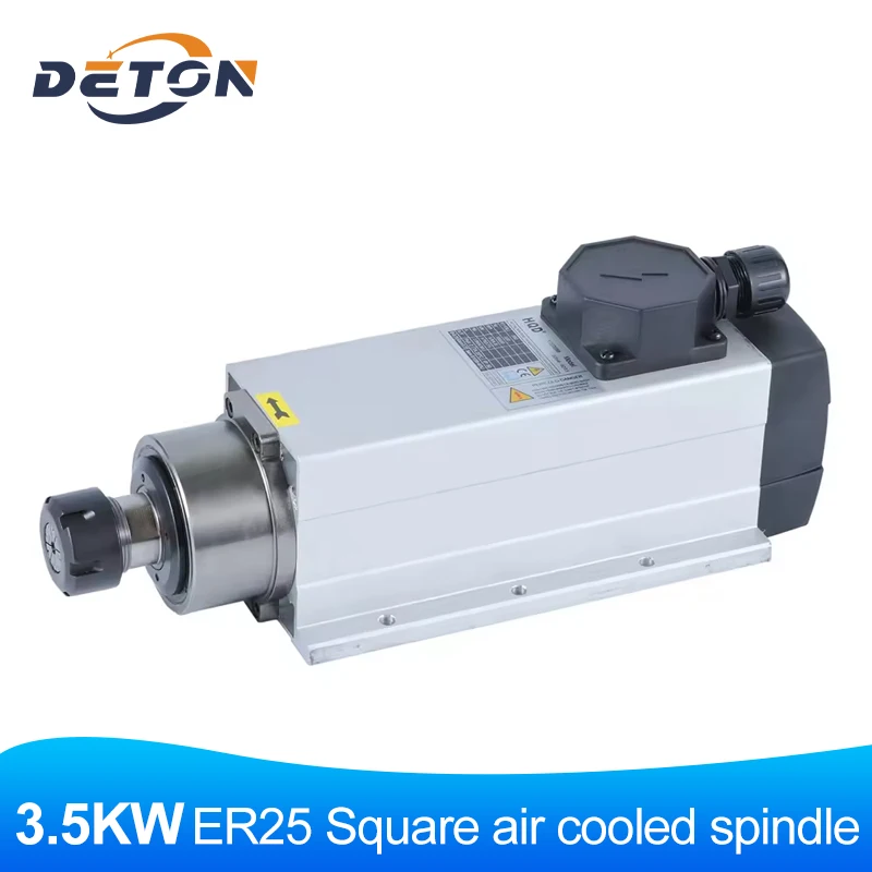 

3.5kw ER25 Square Air Cooled Spindle 300hz 4pcs Ceramic Ball Bearings Square Spindle ER25 Collet Wood Carving Milling Machine
