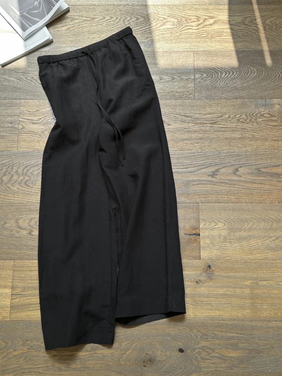 Women's Pants In Linen Waistt Drawstring Comfy Bottoms 2024 New Luxury Black Pants