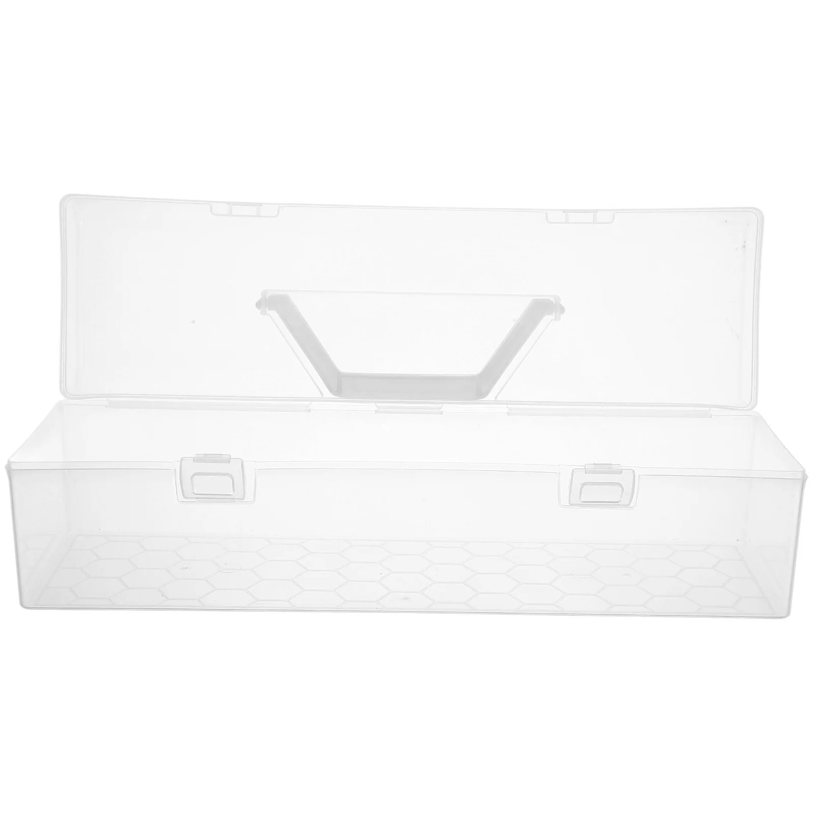 Clear Large Capacity Craft Storage Box With Portable Handle Lid For Painting Brush Pencil Containers School Art Supplies
