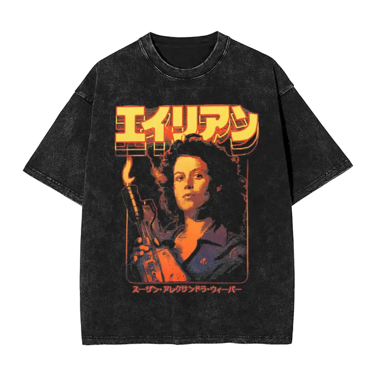 Alien Ellen Ripley Face Hugger Washed T Shirts Streetwear Hip Hop Retro T-Shirt Tees Tops for Men Women Cotton Oversize Summer