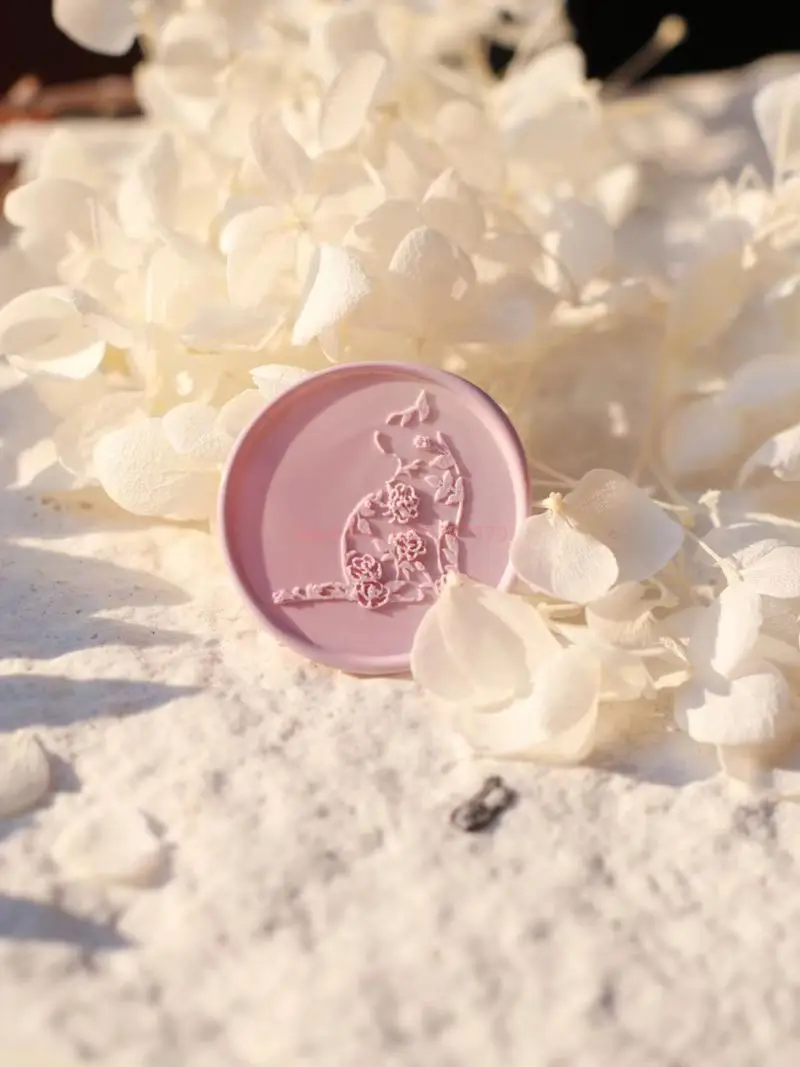 Nieuwe Lakzegel Stempel Leuke Kat Reliëf Zegel Koperen Hoofd 3d Frosted Relief Messing Hoofd Fire Verf Zegel Envelop Scrapbook Fire Wax