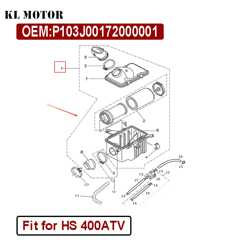 Secondary Air Filter Component (Assembly) Fit For Hisun 400 ATV OEM P103J00172000001