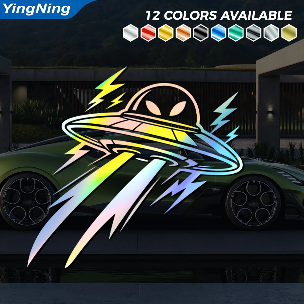 Alien Spaceship Speed Car Decal Vinyl Sticker Waterproof Universal Auto Window Body Bumper Sci Fi Exterior Decoration Graphic