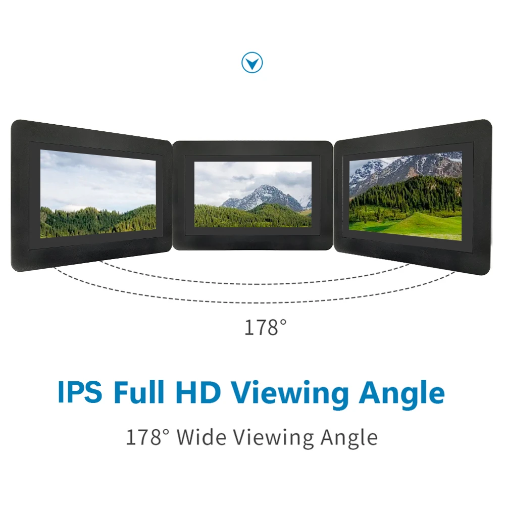 7-inch industrial instrument equipment with high-definition 1024x600 HDMI touch screen IPS panel metal shell, with VGA AV input