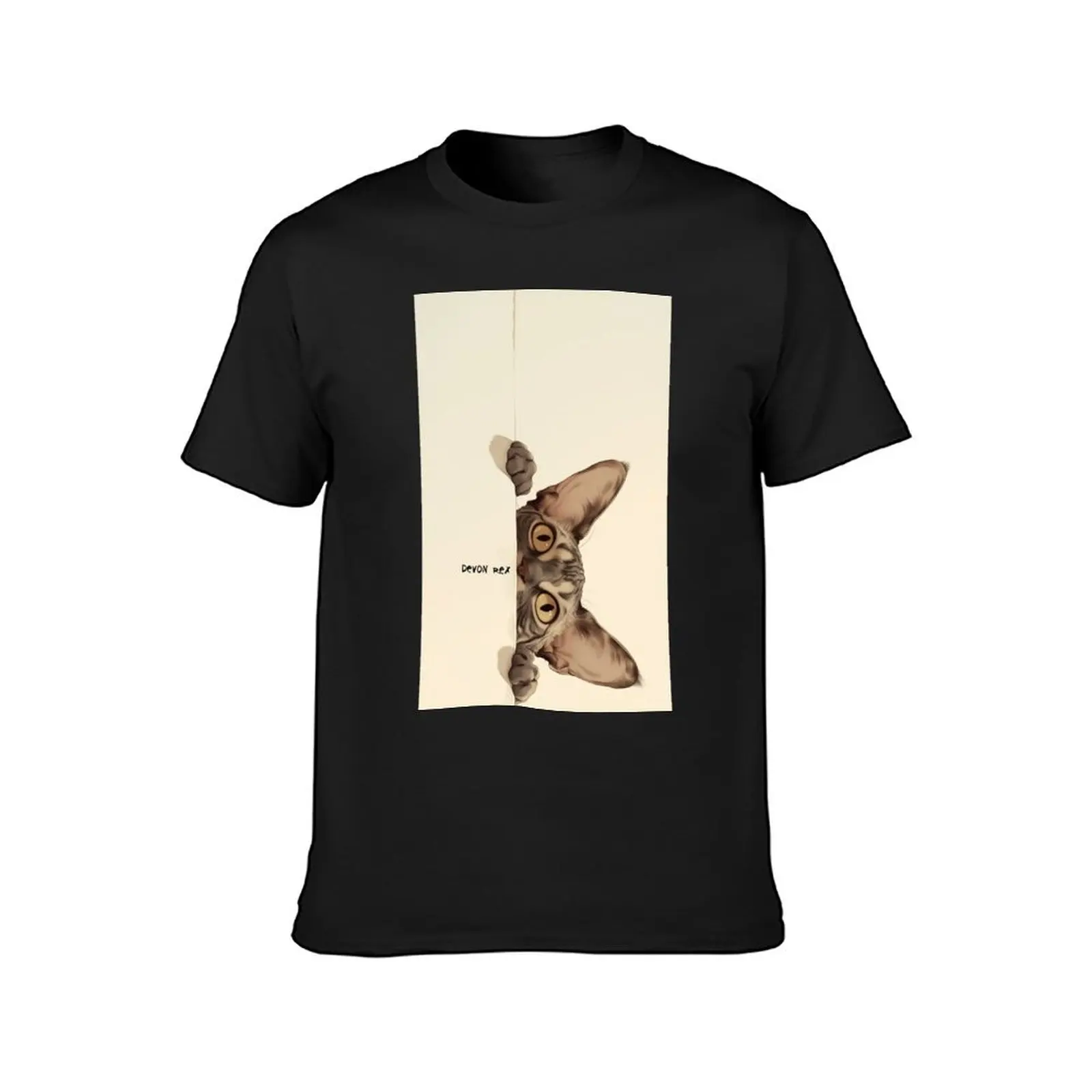 Peekaboo Devon Rex Cat T-Shirt anime clothes cute clothes mens workout shirts