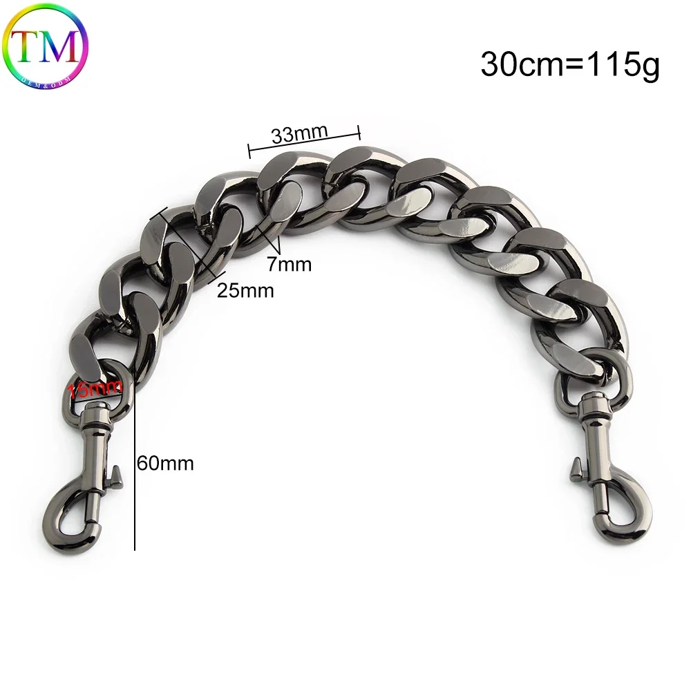 30-45-60-100cm 25mm Metal Aluminum Thick Bag Chains For Chain Charm Shoulder Bags Wallet Handle Handbag Strap Accessories