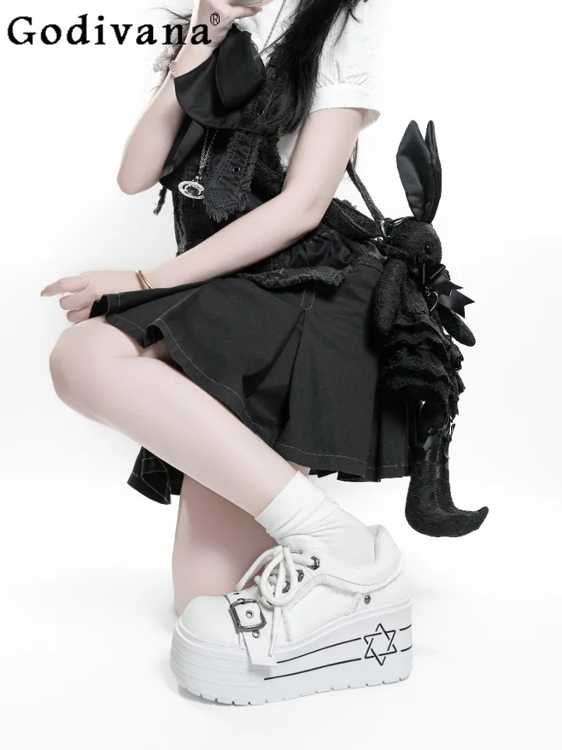 

Y2K Subculture Japanese Original Landmine Style Thick-Soled Canvas Shoes Sweet Cool Girl Daily Commuting Versatile Sneakers