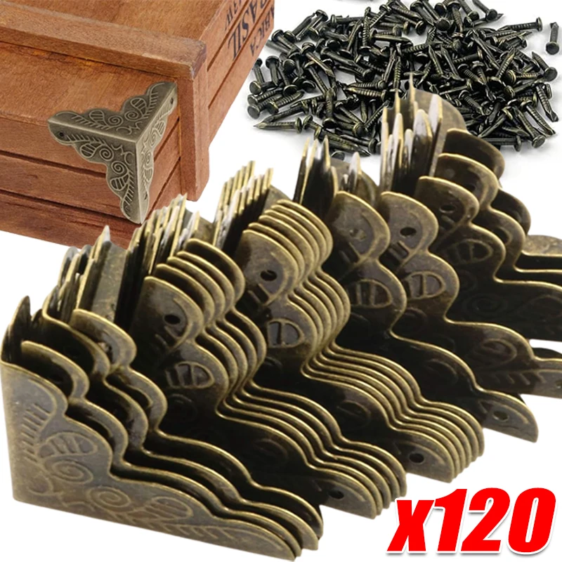 

Резные деревянные коробки, угловая защита, металлические края, угловая защитная крышка с винтами, деревянный корпус, мебель, комод, украшение стола