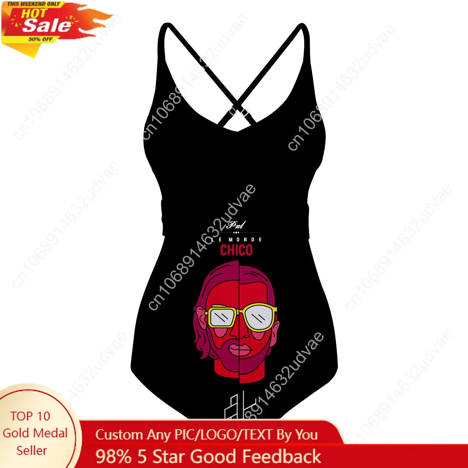 Le Monde Chico Swimsuit PNL Album French Rapper Womens Sling Swimsuits Personalized Sexy Bikini Summer Customized Bathing Suits