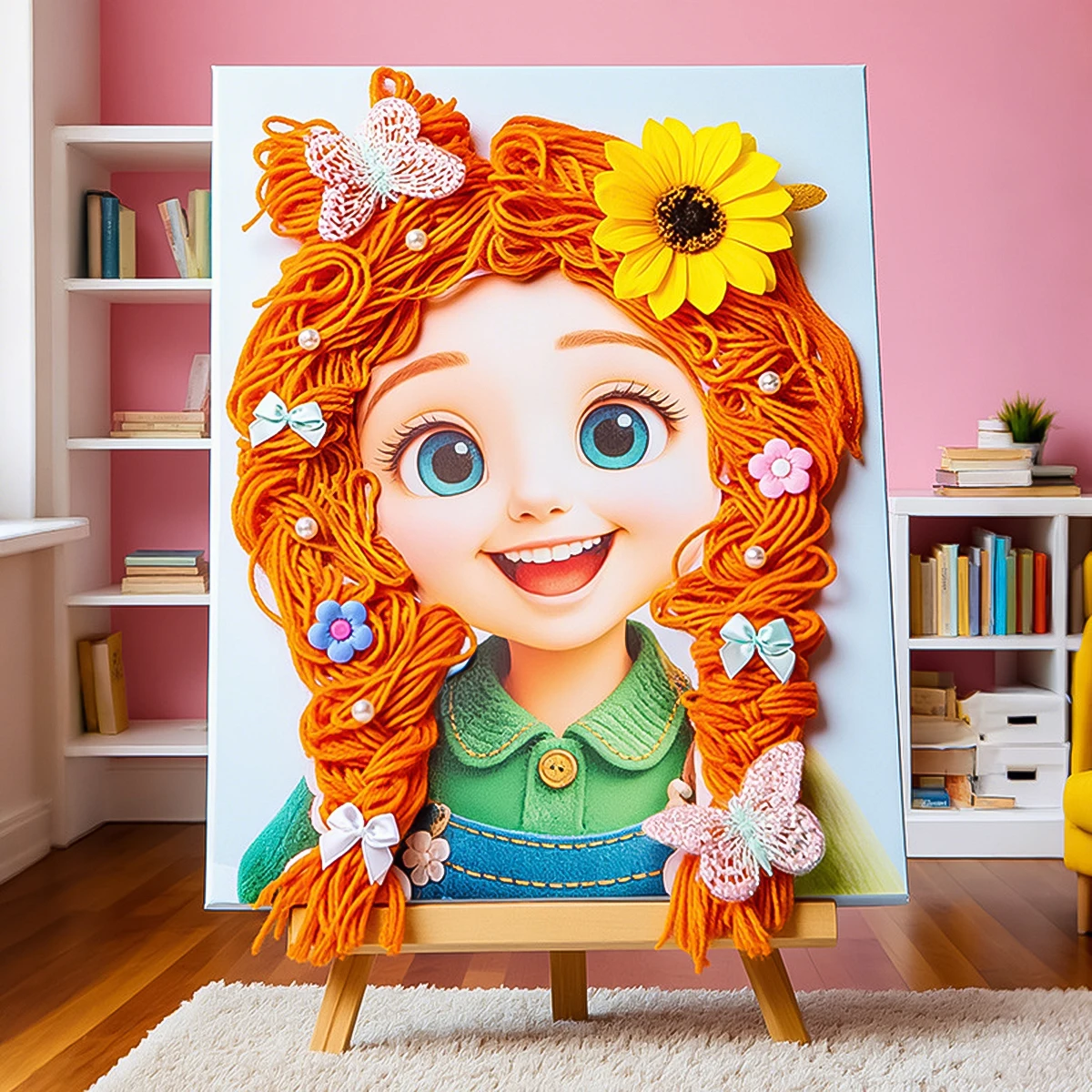 

Креативная имитация пряжи, картина своими руками, новогодний художественный подарок, праздничная деятельность, взаимодействие родителей и детей