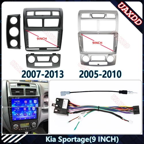 Para Kia Sportage Manual Auto AC 9 pulgadas coche MP5 DVD Radio Android estéreo audio pantalla reproductor de vídeo multimedia cables marco de arnés
