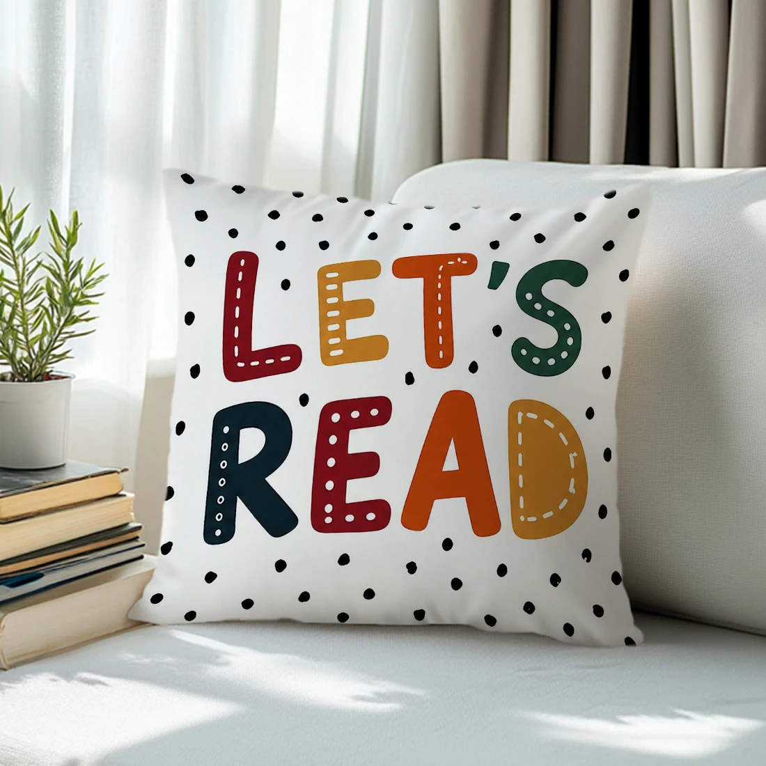 Housse de coussin en polyester Happy Learning pour la rentrée scolaire, housse de coussin décorative pour la maison, la voiture et le canapé