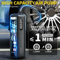 Bomba de aire portátil de 150PSI/19cilindro, inflador de amarre eléctrico con manómetro digital, inflado rápido para neumáticos de coche, bicicletas, bolas