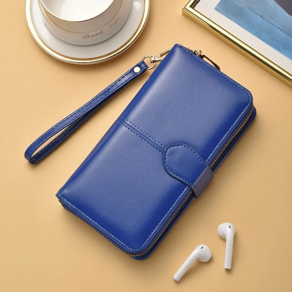 Portfel damski z PU skóry, wielofunkcyjny, długi, o dużej pojemności, na pieniądze.