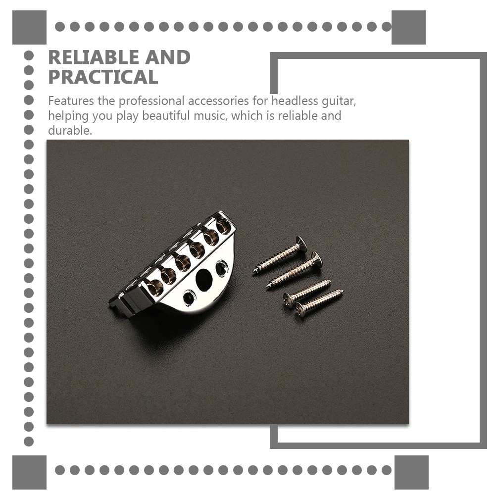 

1 set Headless Guitar Accessory Set Durable Metal Components Bridge Replacement Parts String Lock Nut Playing Accessories