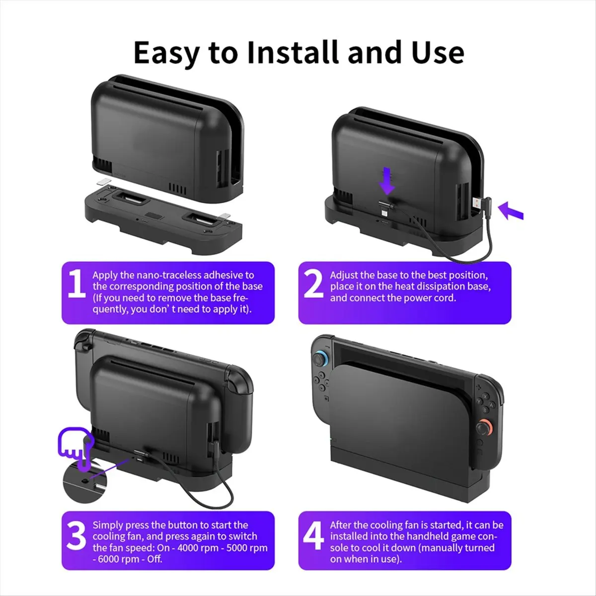 

(BAAY) Регулируемая подставка-вентилятор из алюминиевого сплава для Switch 2, двойной охлаждающий вентилятор, станция воздушного охлаждения NS2 с автоматическим отключением, подставка для ТВ