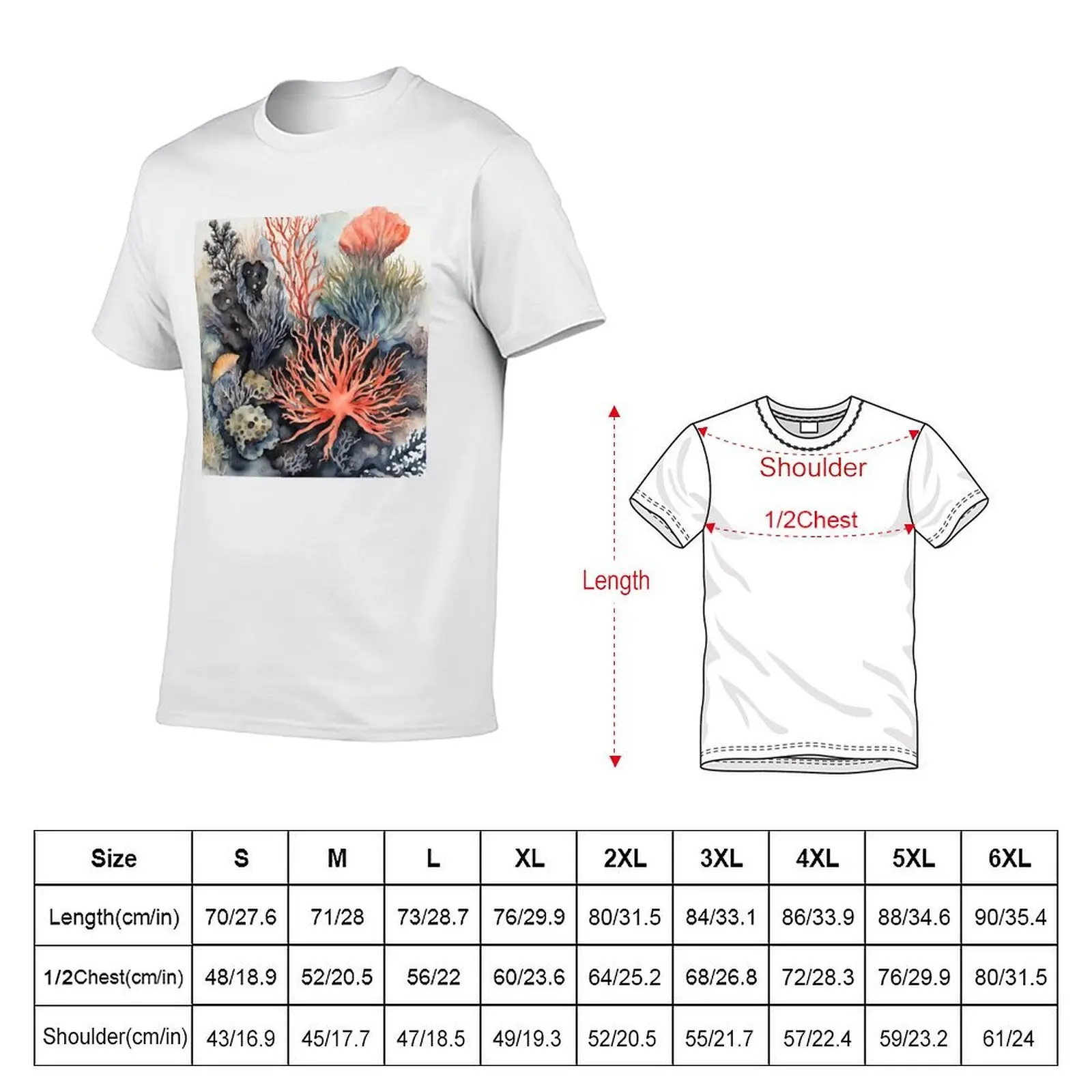 Sea flowers and coral abstract art T-Shirt graphic tee shirt shirts graphic tees mens fashion