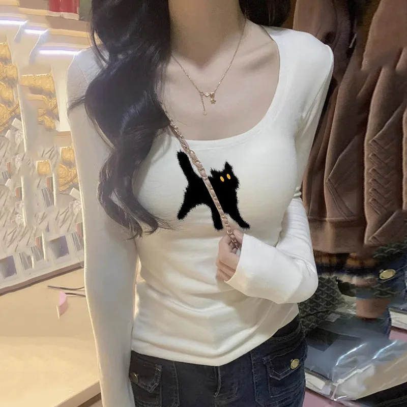 

Двусторонняя женская футболка Fce Warm Base irt Long Sve ort для похудения, впитывающая корейская футболка Sle Commute Faion