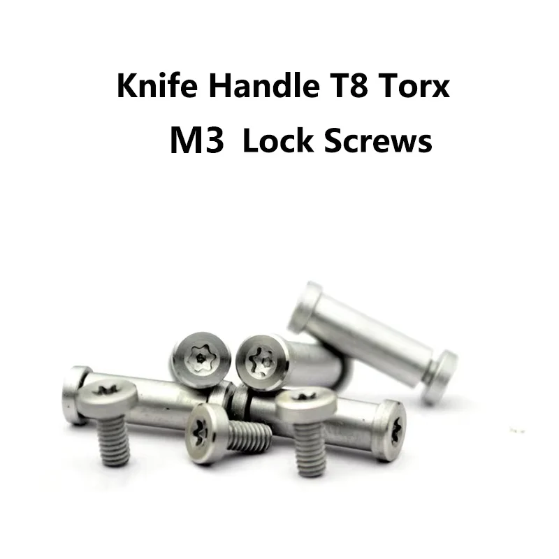 10 Sets Stainless Steel Knife Handle Flat Head M3 T8 Torx AXIS Lock Screws Small Straight Knives Shaft Rivet Making Accessories