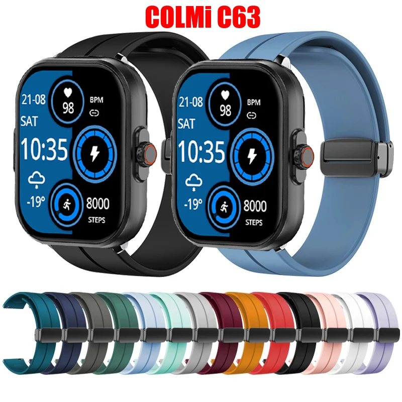 

Magnetic Folding Buckle Band for COLMi C63 C81 Silicone Strap 22mm for COLMi C81 Watchband Bracelet