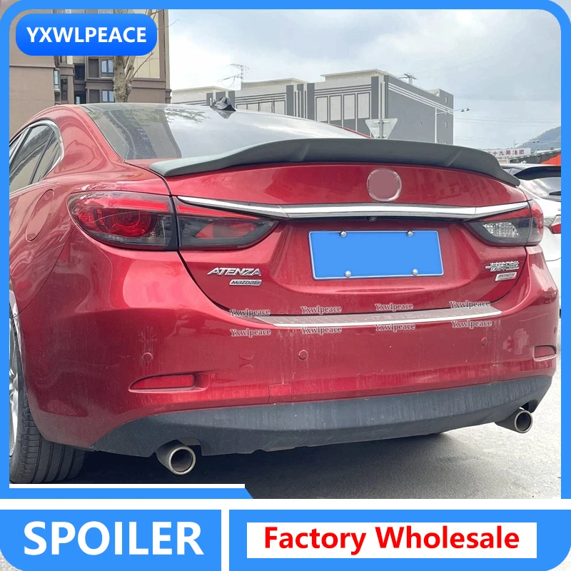 

R Style Real Carbon Fiber Rear Trunk Lip Spoiler Wing Car Accessories For Mazda 6 Atenza 2014 2015 2016 2017 2018 2019