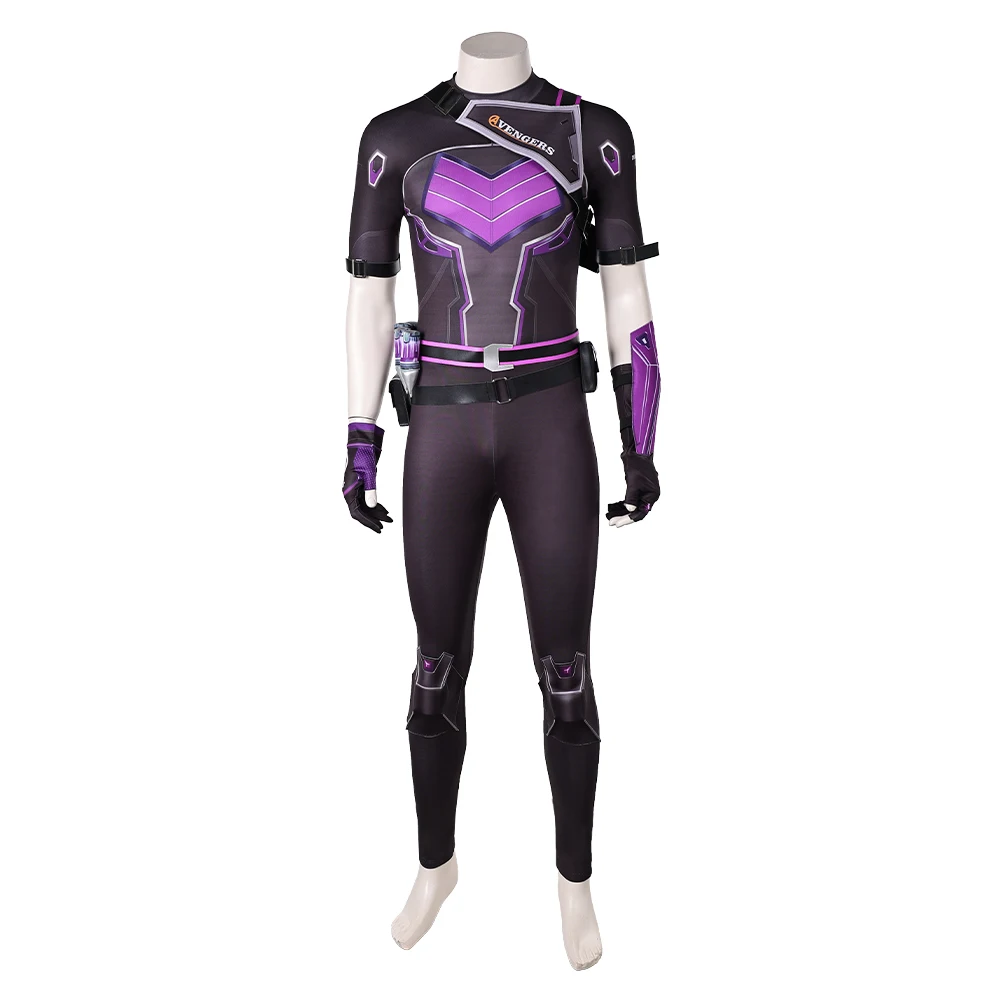 Hawkeye Cosplay Costume Game Rivals Fantasia  Adult Jumpsuit Gloves Belt Outfits Halloween Carnival Party Disguise Men Suit