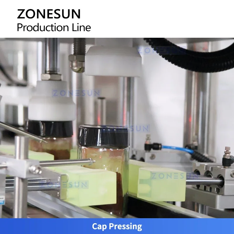 ZONESUN ZS-FAL180G7 التلقائي مسحوق التوابل خط إنتاج القهوة زجاجة ملء السد وضع العلامات وزنها المعدات