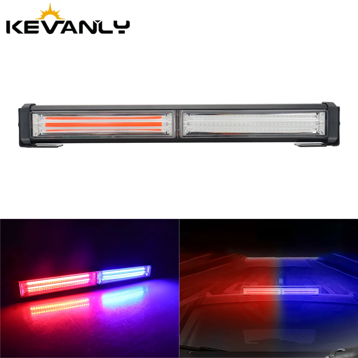 COB LED Flash Bar Light Emergency Warning Lamp High Power 30W 12inch Police Red Blue Yellow Running Light Worklight Bar Off Road