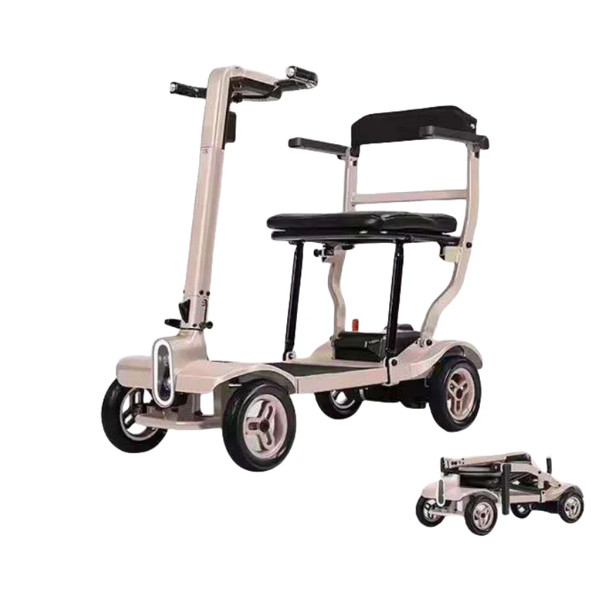

Ultra-light Four Wheels Compact Foldable Lightweight Lithium Battery Handicapped Patients Mobility Electric Scooter Elderly