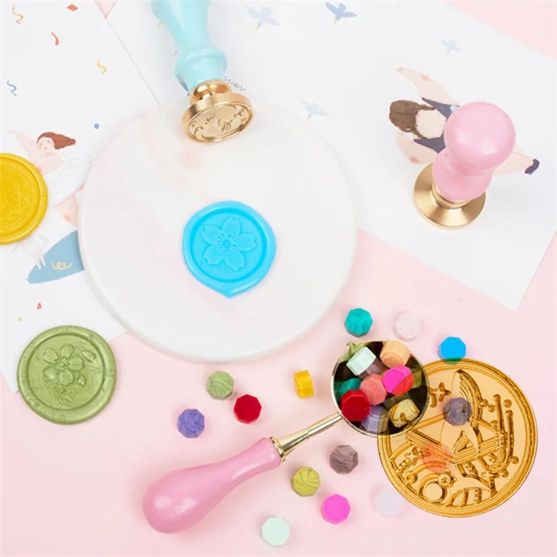 Sale ! Wax Seal Stamp Accessories Kit Wax Seal Stamp Head Sealing Wax Beads Wax Seal Furnace Wax Melting Spoon Stamp Handle