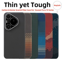 For huawei pura 70 pro aramid case carbon Fiber kevlar 600d 1500d magsafe ultra thin hard fabric 70 Ultra cover magnetic black