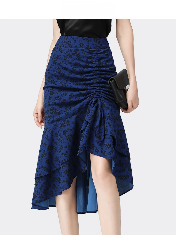 imprime-fleuri-ter-ne-dr-femmes-ete-faion-minceur-taille-haute-design-sens-jupe-midi-fi-queue-jupe