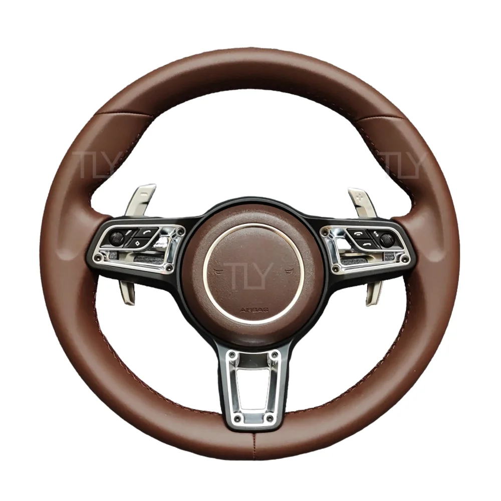 Upgrade Full Leather Volant Lenkrad Steering Wheel for Porsche Panamera Cayenne Macan Cayman Boxster Taycan 918 911 981 718 958