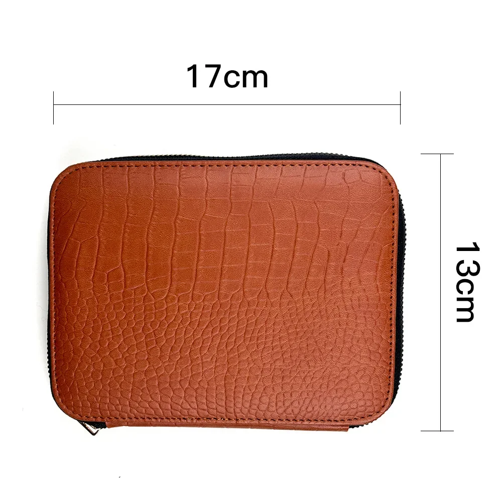 Alumina Printed Removable Ring Needle, Sweater Knitting 13 Pair Brown PU Pack Knitting Tool